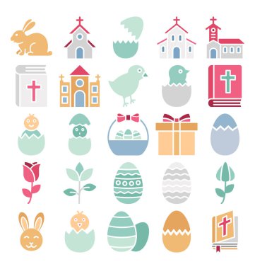 Paskalya kutlama Izole vektör simgeleri kolayca değiştirilebilir veya düzenleyebilirsiniz