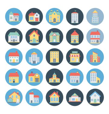 Bina vektör simgeleri kolayca değiştirilebilir veya düzenleyebilirsiniz set