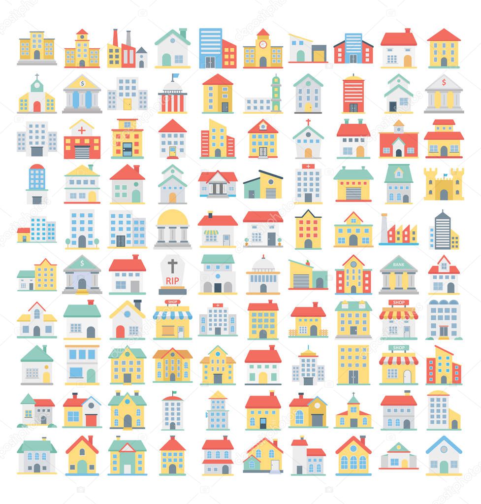 Building Vector Icons set that can be easily modified or edit