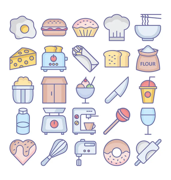 Food Isolated Vector Icons Set Can Easily Modify Edit — Stock Vector