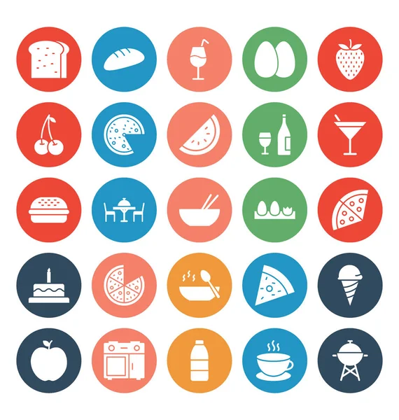 Food Isolated Vector icons set that can easily modify or edit — Stock Illustration Food Isolated Vector Icons Set Can Easily Modify Edit Stock Vector