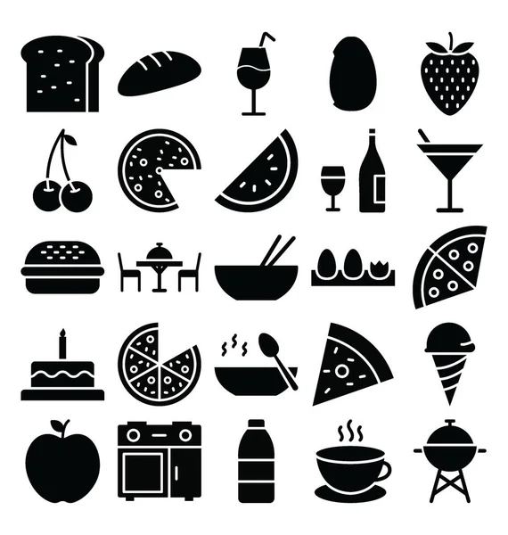 Food Isolated Vector icons set that can easily modify or edit — Stock Illustration Food Isolated Vector Icons Set Can Easily Modify Edit Royalty Free Stock Illustrations