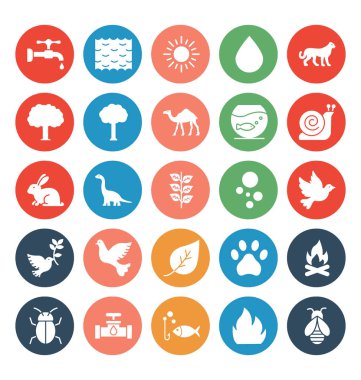 Doğa ve Yaban Hayatı Yalıtılmış Vektör Simgeleri kolayca değiştirebilirsiniz veya düzenleyen ayarlayın