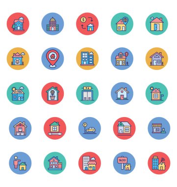 Emlak Emlak ve Hukuk Yalıtılmış Vektör Simgeleri kolayca değiştirebilirsiniz veya değiştirebilirsiniz