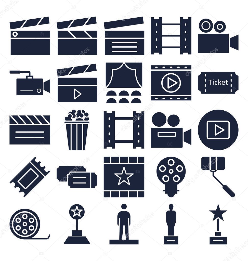 Cinema Vector icons set that can be easily modified or edit