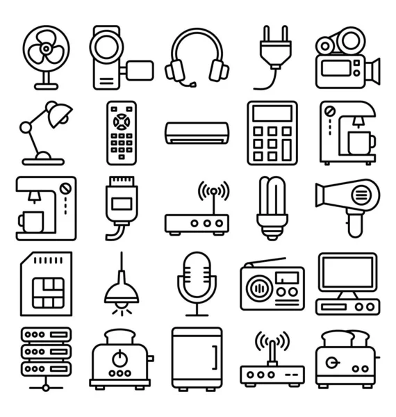 Conjunto Iconos Vectores Aislados Electrónica Dispositivos Que Puede Modificar Editar — Vector de stock