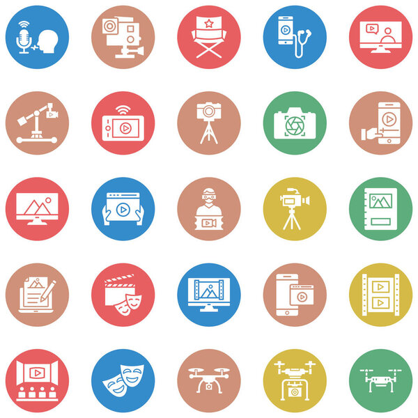 Video Shoot & Production Vector Icon set which can easily modify or edit