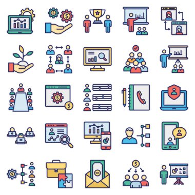 Office ve İşler Vektör simgeleri Kolayca değiştirebilen veya değiştirebilen Ayarlar