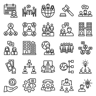 Office ve İşler Vektör simgeleri Kolayca değiştirebilen veya değiştirebilen Ayarlar