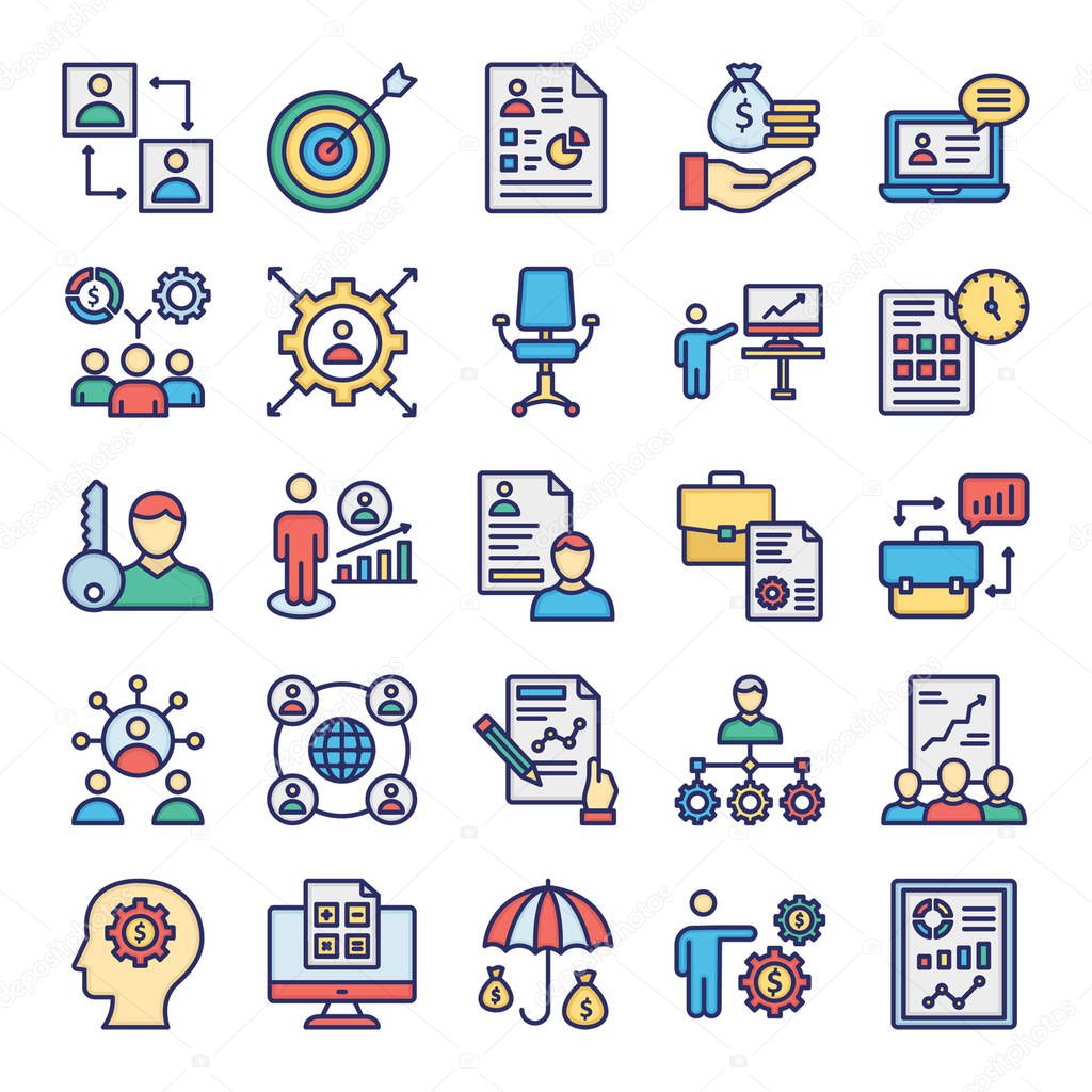 Office and Jobs Vector icons Set which can easily modify or edit
