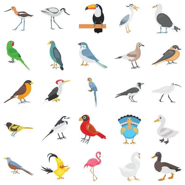 Illustration Oiseaux Pack Avec Des Nuances Variation Style Merveilleux Trop — Image vectorielle