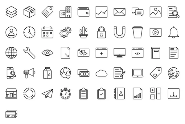 Ordenador Archivos Búsqueda Megáfono Libro Iconos Vectoriales Totalmente Editables — Vector de stock