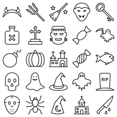 Cadılar Bayramı izole vektör simgeleri her bir simge kolayca değiştirilebilir ya da düzenlenebilir 