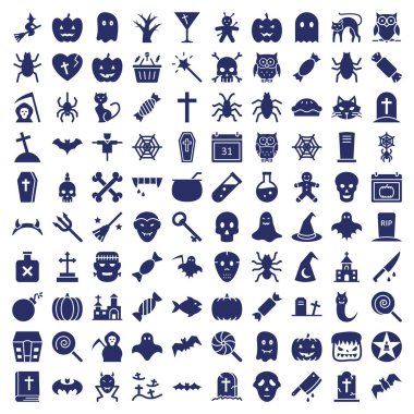 Cadılar Bayramı izole vektör simgeleri her bir simge kolayca değiştirilebilir ya da düzenlenebilir 