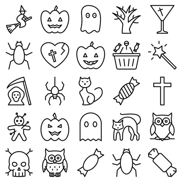 Halloween Isolierte Vektorsymbole Die Jedes Einzelne Symbol Setzen Können Leicht — Stockvektor