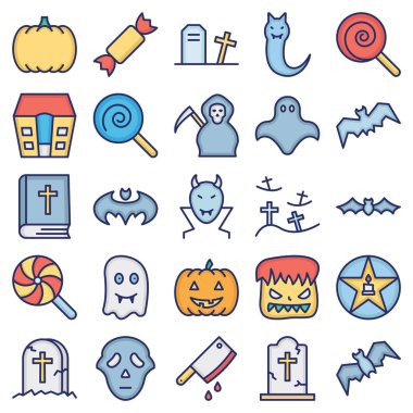 Halloween isolated Vector icons set every single icons can be easily modified or edited  clipart