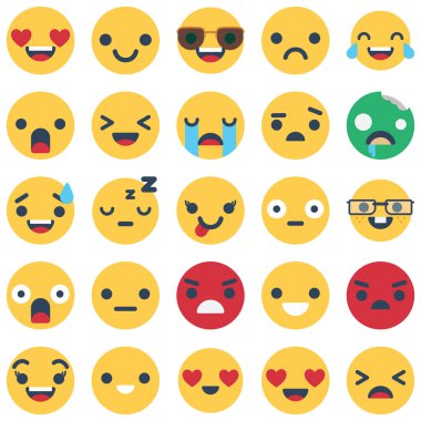 İfade ve izole vektör simgeler paketi Emoji kolayca değiştirilebilir veya herhangi bir renkte düzenleme