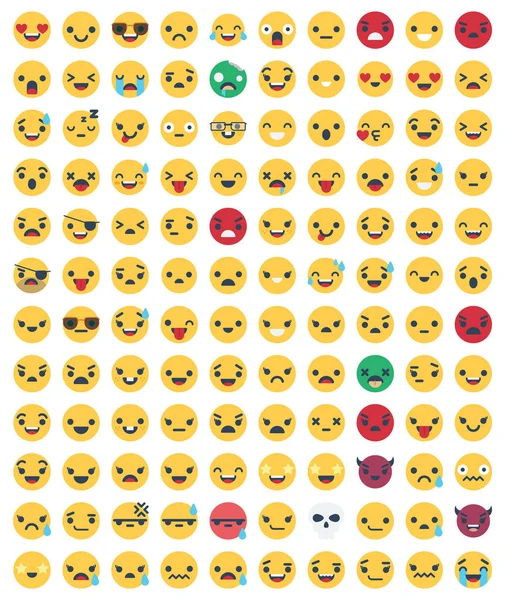 Emoticon Emoji Isolated Vector Icons Pacote Que Pode Ser Facilmente — Vetor de Stock