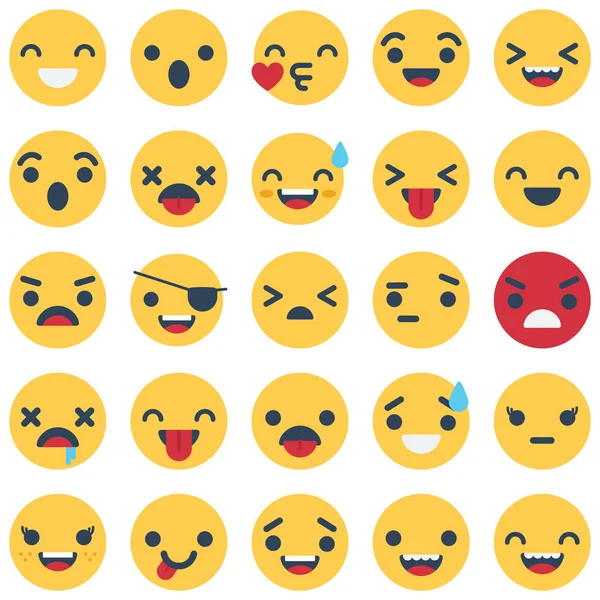 Emotikony Emoji Izolované Vektorové Ikony Sbalit Které Lze Snadno Upravit — Stockový vektor