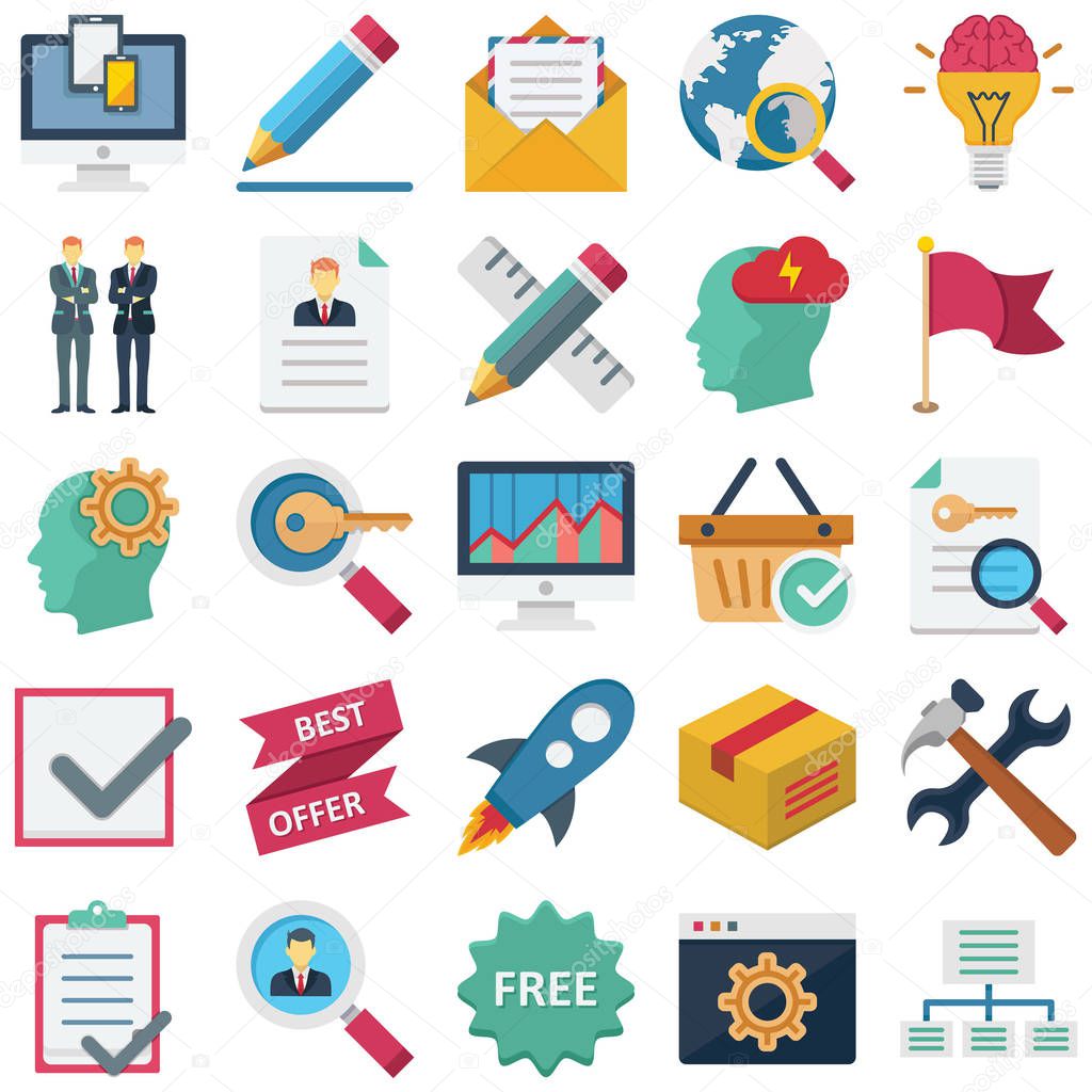 Web and SEO Vector Icons set every single icon you can easily modify or edit