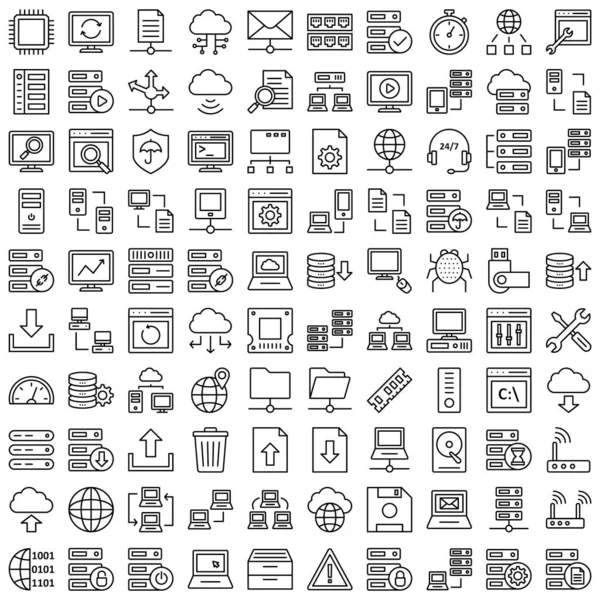 Icônes Base Données Serveur Emplacement Définir Chaque Icône Peut Facilement — Image vectorielle