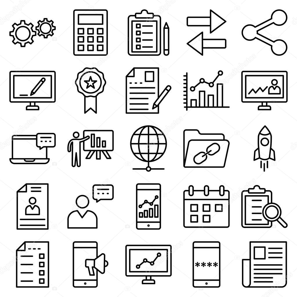 Digital System Vector icons Set every single icon can easily modify or edit