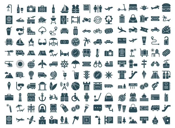 Conjunto Iconos Vectoriales Aislados Viaje Cada Icono Puede Modificar Editar — Archivo Imágenes Vectoriales