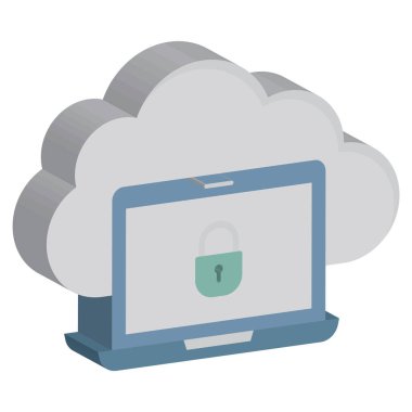 Kolayca değiştirebilen ya da düzenleyebilen Erişim Kontrol Bulutu Vektör Simgesi