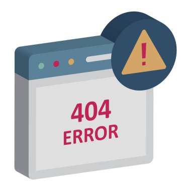404 hata iletisi Vektör Simgesi Kolayca düzenleyebilen