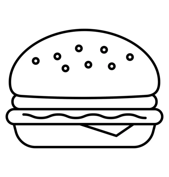 Burger Line Style Icono Vector Que Puede Modificar Editar Fácilmente — Vector de stock