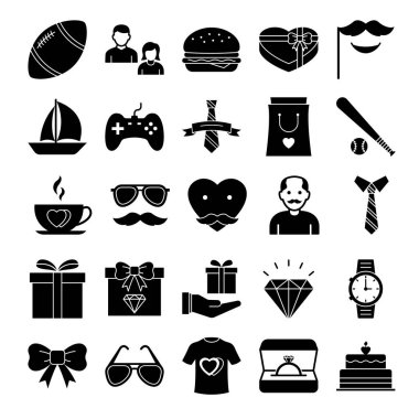 Babalar Günü Vektör simgeleri her bir simge kolayca değiştirilebilir ya da düzenlenebilir. 