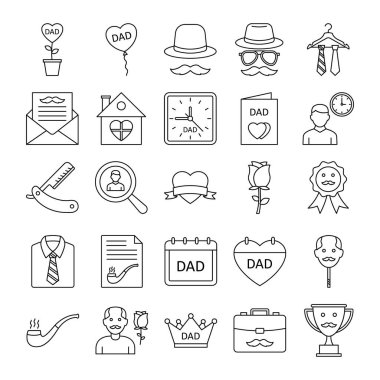 Babalar Günü Vektör simgeleri her bir simge kolayca değiştirilebilir ya da düzenlenebilir. 