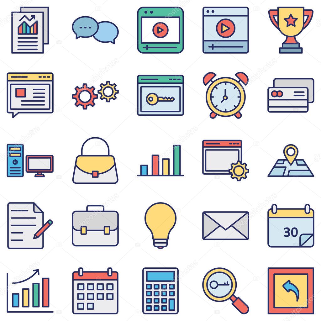Web and SEO Vector icons set every single icon can be easily modified or edited. 