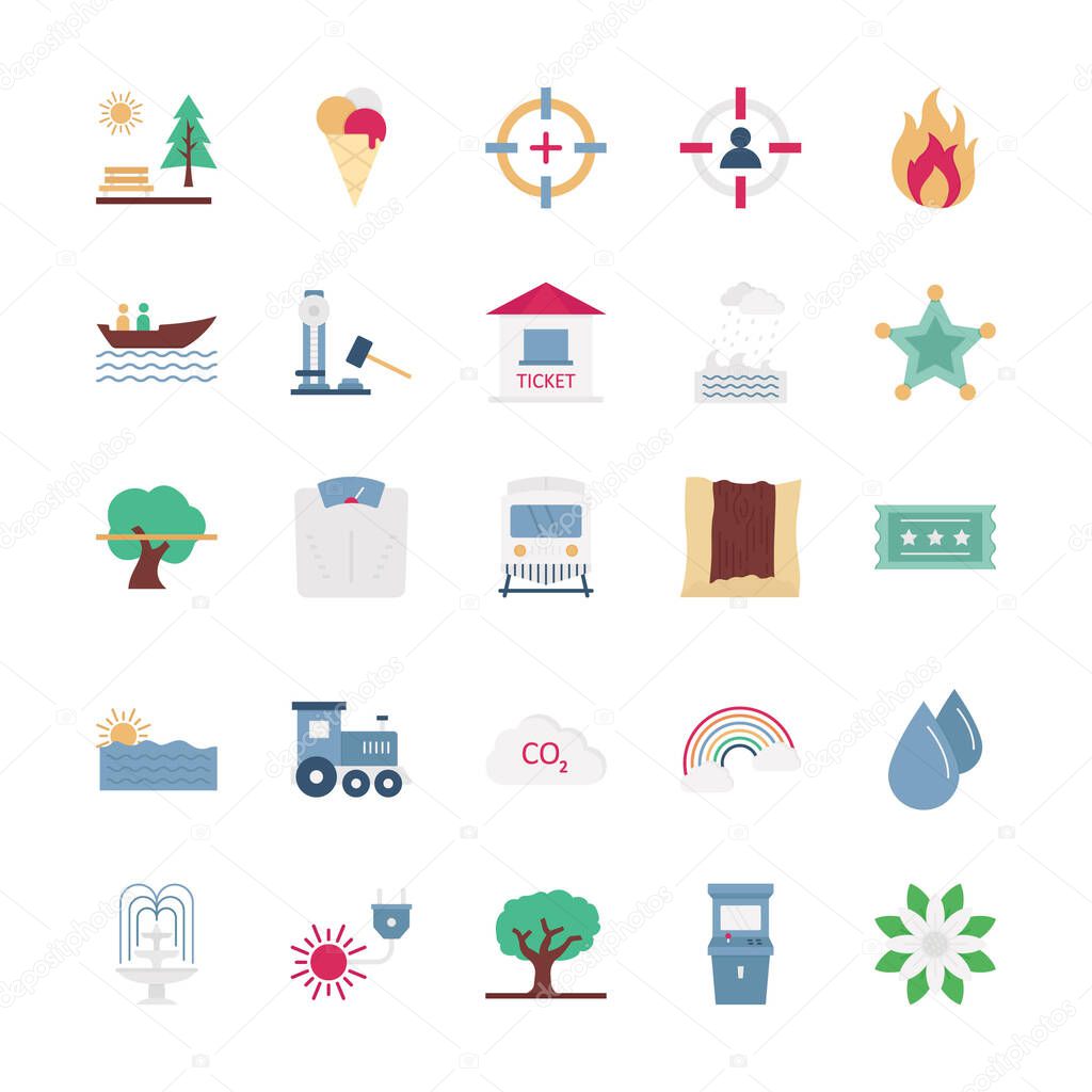 Nature, plant and park Isolated Vector icons every single icon can easily modify or edit