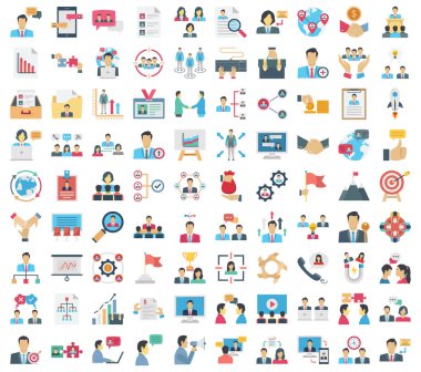 Takım çalışması Renk Vektörü simgeleri her bir simge kolayca değiştirilebilir ya da düzenlenebilir