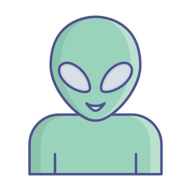 Uzaylı Düz Vektör simgesi Kolayca değiştirilebilir veya düzenlenebilir