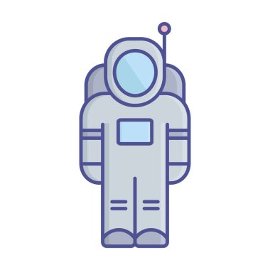 Astronot Düz Vektör simgesi Kolayca değiştirilebilir veya düzenlenebilir