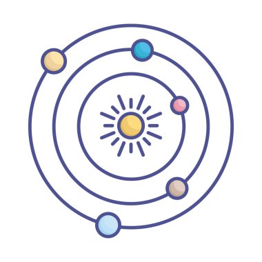 Astronomi Düz Vektör simgesi Kolayca değiştirilebilir veya düzenlenebilir