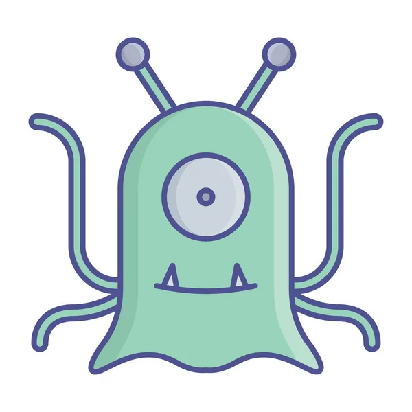 Alien Flat Isolated Vector icon Which can easily modify or edit