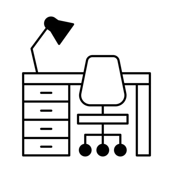 Desk Glyph Style Διάνυσμα Εικονίδιο Που Μπορεί Εύκολα Τροποποιήσει Επεξεργαστείτε — Διανυσματικό Αρχείο