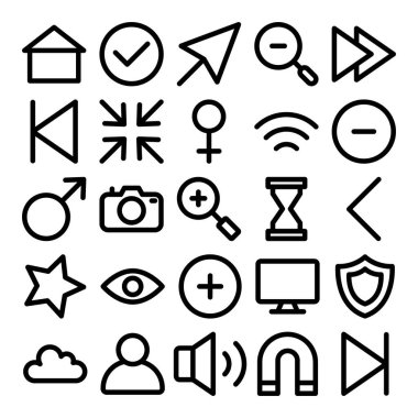 Uygula Kullanıcı Arayüzü Kalın ana hatlı Vektör simgeleri her bir simge kolayca değiştirilebilir ya da düzenlenebilir