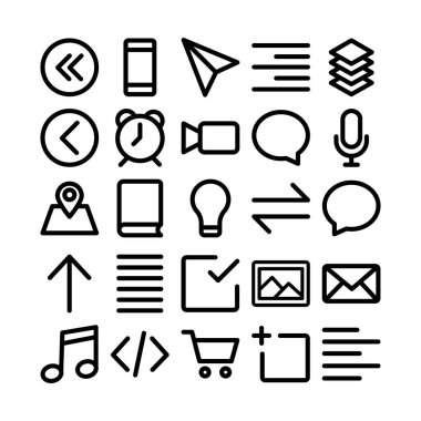 Uygula Kullanıcı Arayüzü Kalın ana hatlı Vektör simgeleri her bir simge kolayca değiştirilebilir ya da düzenlenebilir