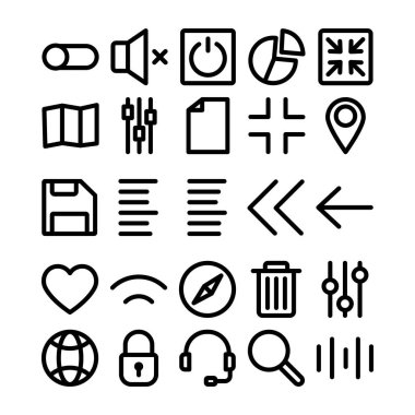 Uygula Kullanıcı Arayüzü Kalın ana hatlı Vektör simgeleri her bir simge kolayca değiştirilebilir ya da düzenlenebilir