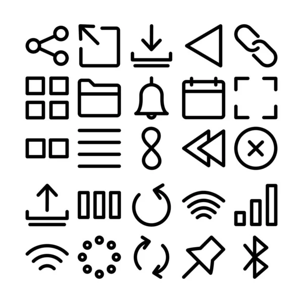 Interfaz Usuario Aplicación Esquema Audaz Los Iconos Vectoriales Configuran Cada — Vector de stock