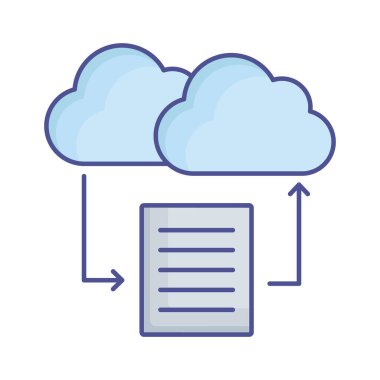 Bulut Dosyaları Vektör Simgesi Kolayca düzenleyebilen