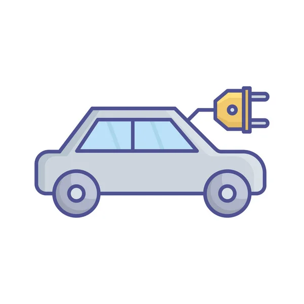Ikon Vektor Mobil Listrik Yang Dapat Dengan Mudah Memodifikasi Atau - Stok Vektor