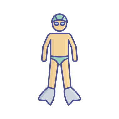 Kolayca değiştirebilen veya düzenleyebilen dalgıç vektör simgesi