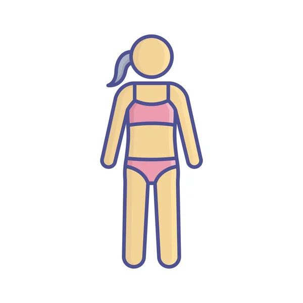 女性游泳矢量图标 可以很容易地修改或编辑 — 图库照片