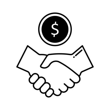 İş anlaşması Vektör Simgesi Kolayca düzenleyebilen