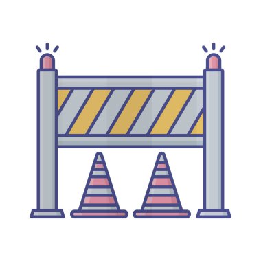 Kolayca değiştirebilen veya düzenleyebilen trafik engelli vektör simgesi